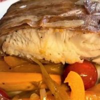 Halibut wrapped in&nbsp;Prosciutto